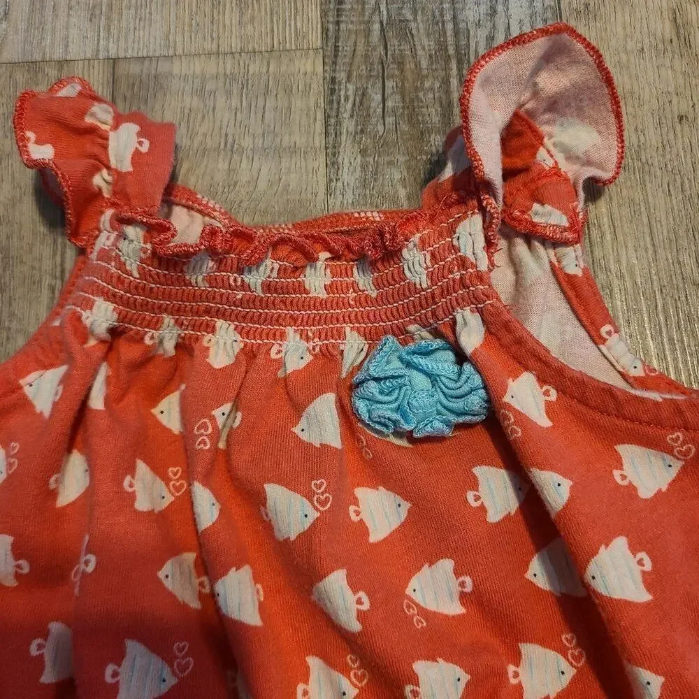 Carter's Child of Mine girls 0-3 months spaghetti strap short sleeve romper